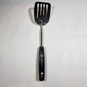 VTG Foley USA Spatula Four Slotted Turner Kitchen Tool Silver Black Chrome 12"